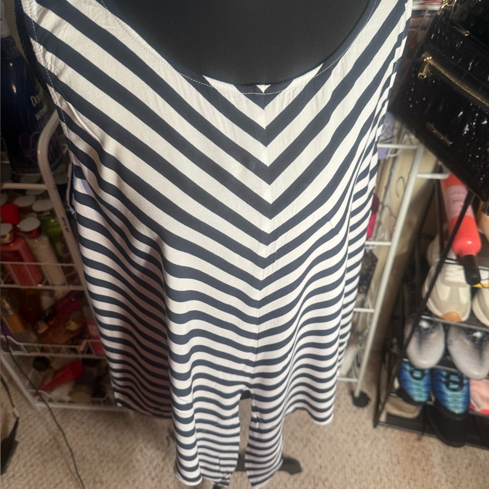 LOFT Monochrome Striped Blouse